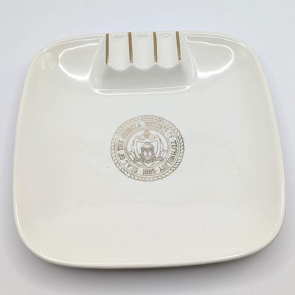 VTG Georgia Tech GT Ashtray Vintage Man Cave Alumni Collegiate Norsid Ceramics - Picture 2 of 10